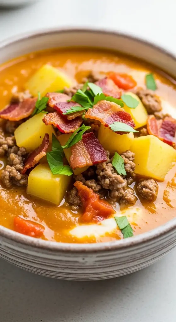 Crockpot Cheeseburger Soup Recipe 1