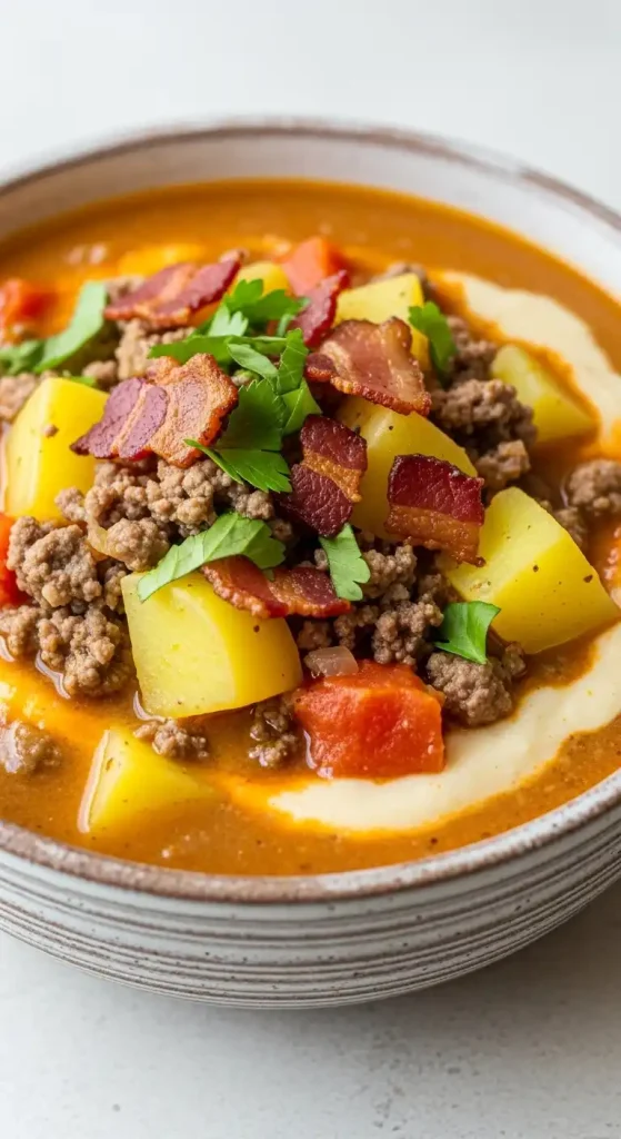 Crockpot Cheeseburger Soup Recipe
