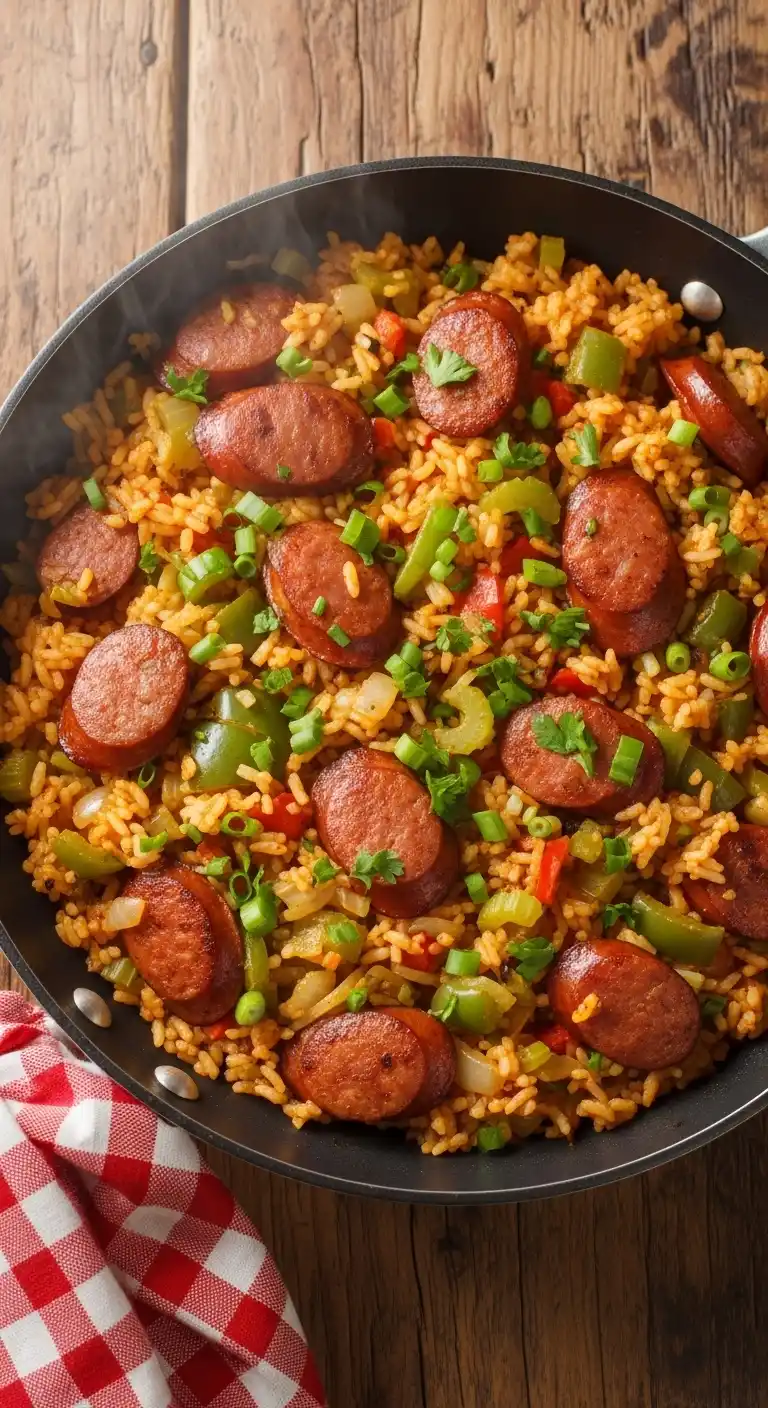 Cajun Sausage and Rice Skillet