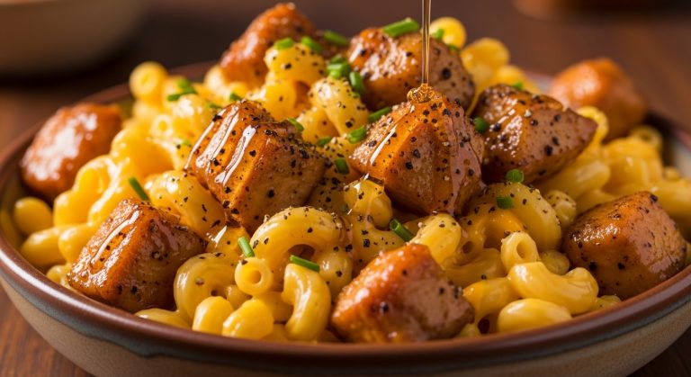 Creamy Honey Pepper Chicken Mac and Cheese