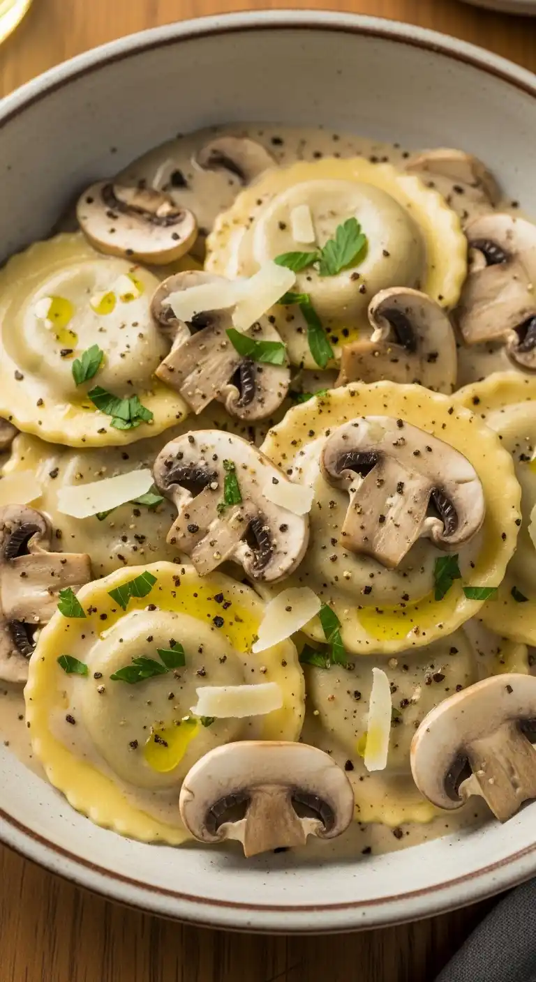 Creamy Mushroom Ravioli Sauce 1