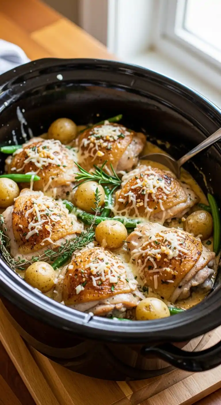 Garlic Parmesan Crockpot Chicken and Potatoes Recipe 2 Garlic Parmesan Crockpot Chicken and Potatoes Recipe 1