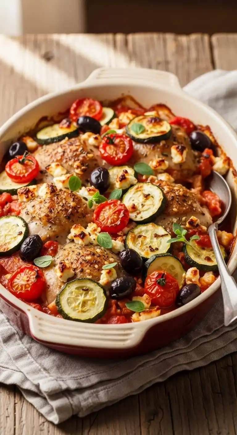 Mediterranean Chicken Zucchini Bake 1