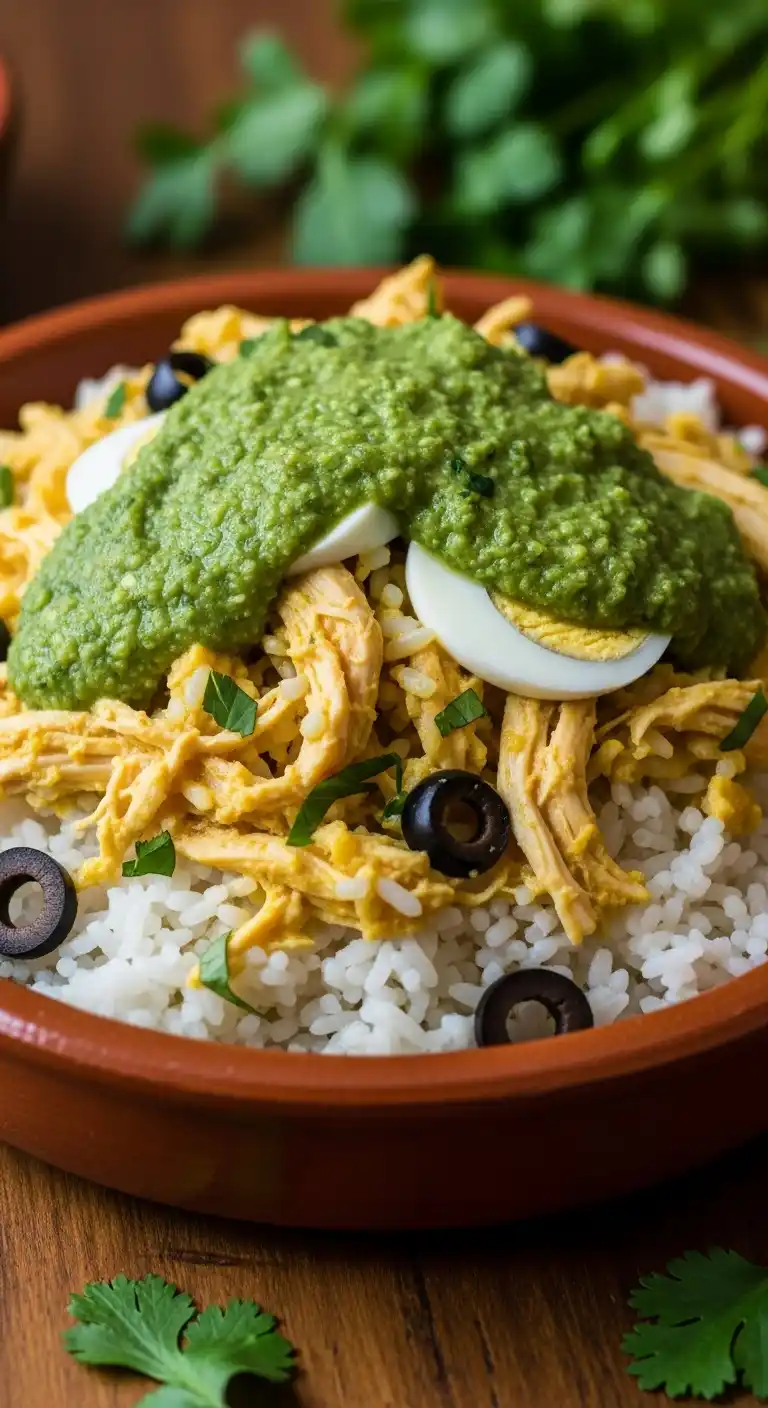 Peruvian Chicken and Rice with Green Sauce 1