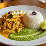 Peruvian Chicken and Rice with Green Sauce