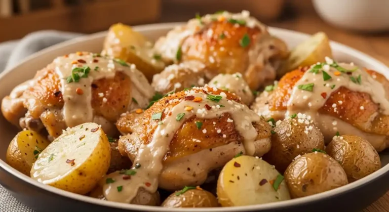 Slow Cooker Parmesan Garlic Chicken and Potatoes 2