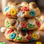 Fruity Pebble Marshmallow Cookies