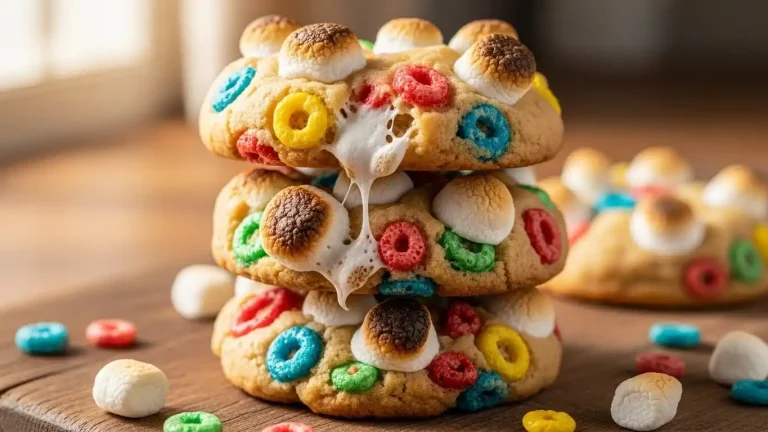 Fruity Pebble Marshmallow Cookies