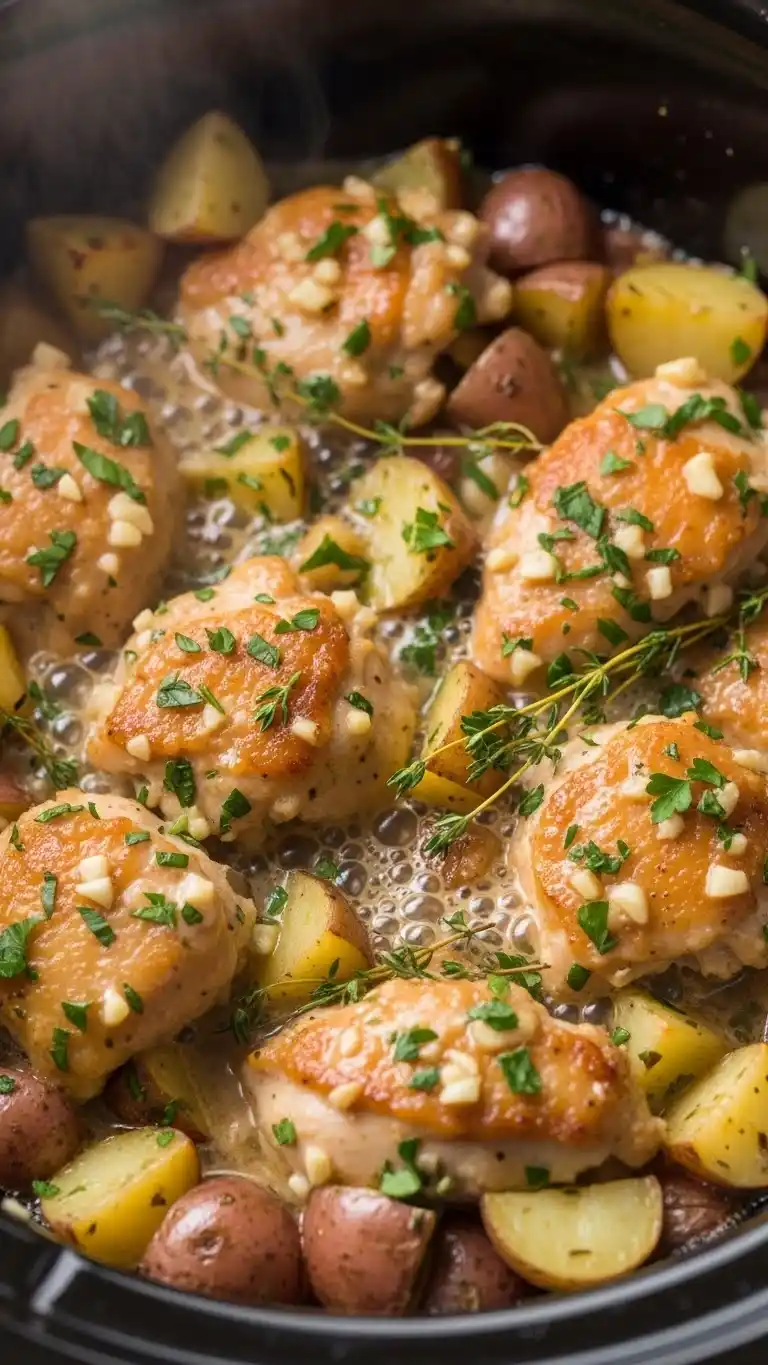 Garlic Parmesan Crockpot Chicken and Potatoes 2
