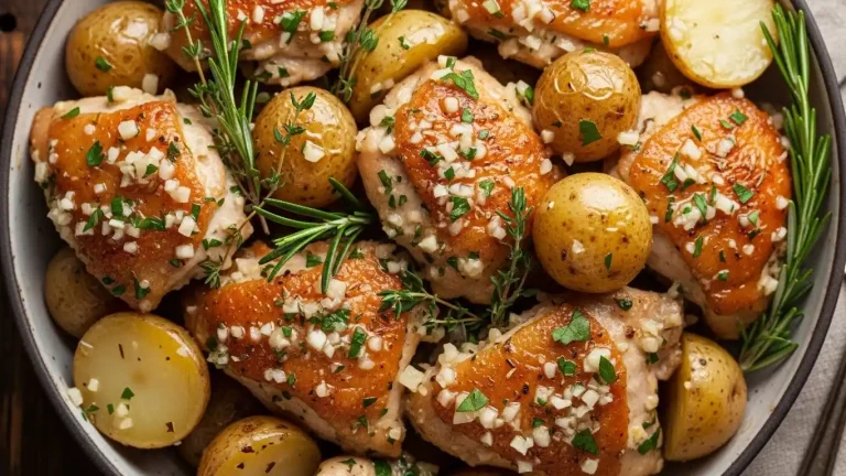 Garlic Parmesan Crockpot Chicken and Potatoes