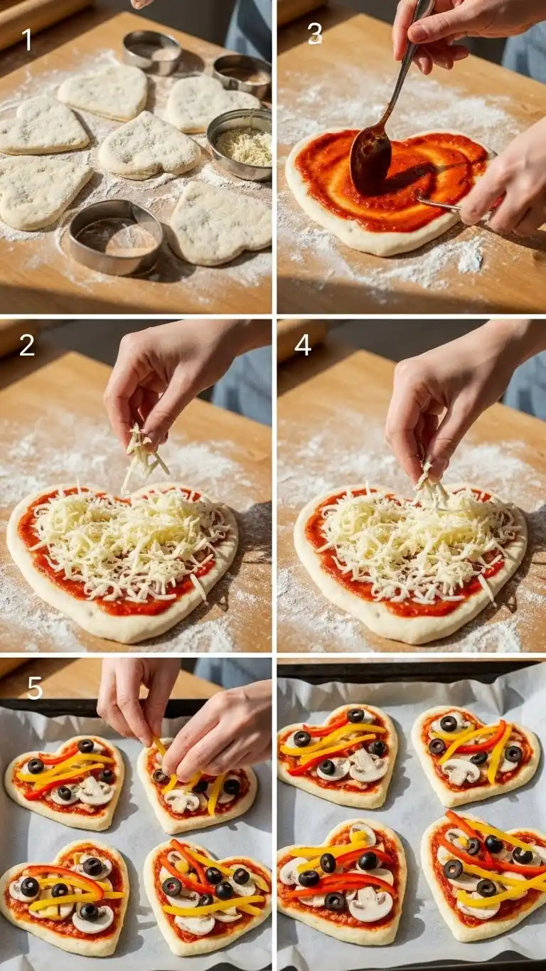Heart-Shaped Mini Pizzas 2