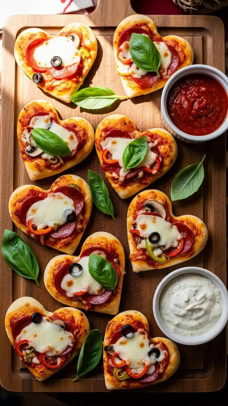 Heart-Shaped Mini Pizzas 3