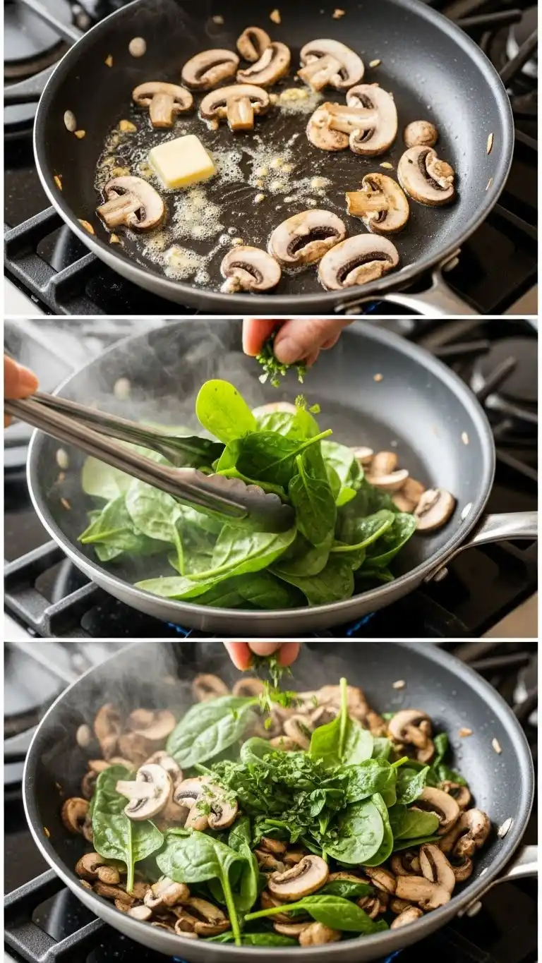 Sautéed Mushrooms with Spinach 2