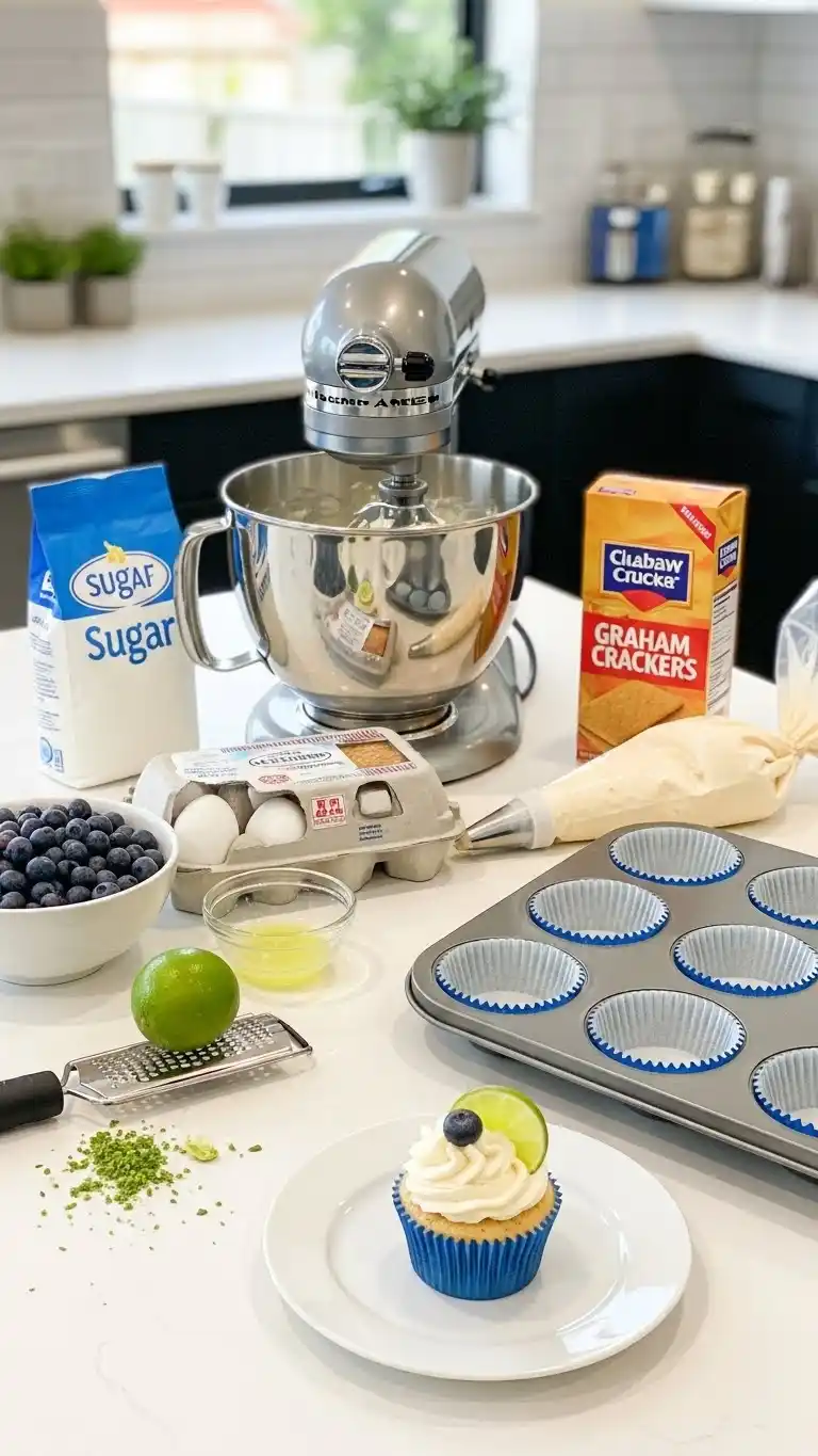 Blueberry Lime Cheesecake Cupcakes 2