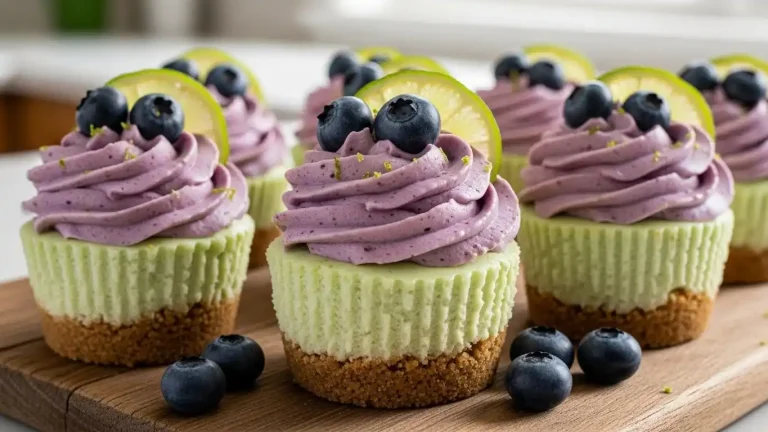 Blueberry Lime Cheesecake Cupcakes