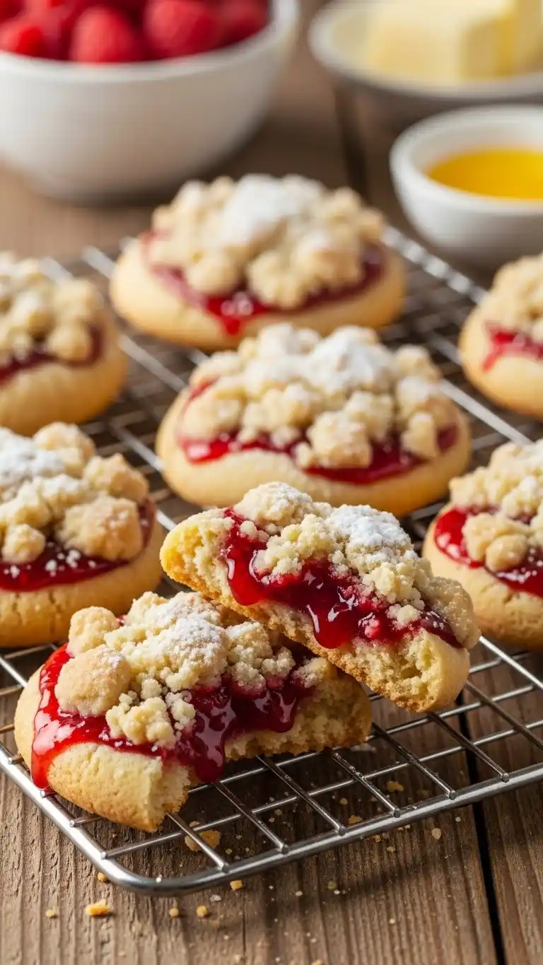 Buttery Raspberry Crumble Cookies 2