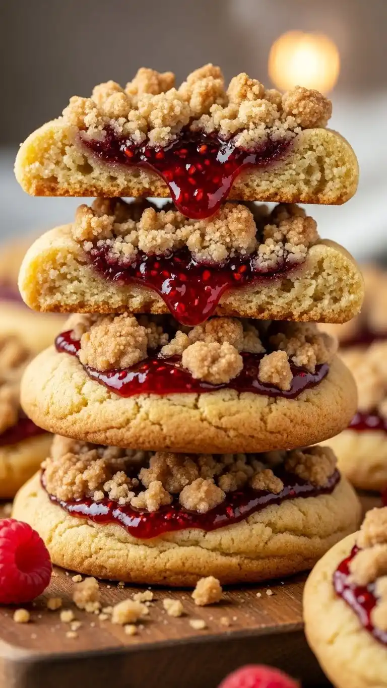 Buttery Raspberry Crumble Cookies 3