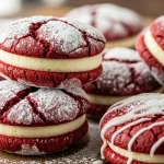 Cheesecake Stuffed Red Velvet Cookies
