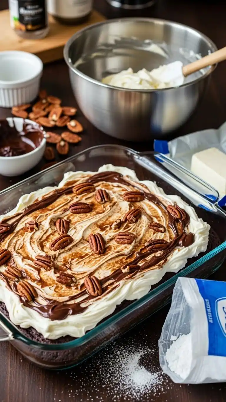 Chocolate Pecan Ooey Gooey Butter Cake 2