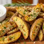 Crispy Baked Garlic Parmesan Potato Wedges
