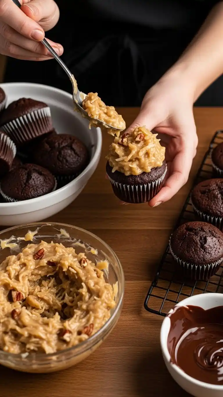 German Chocolate Cupcakes 2