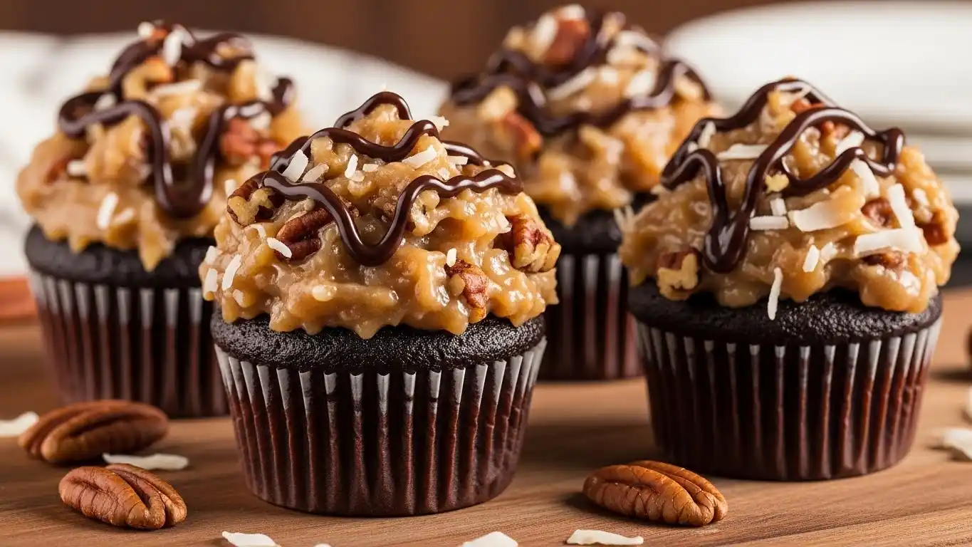 German Chocolate Cupcakes