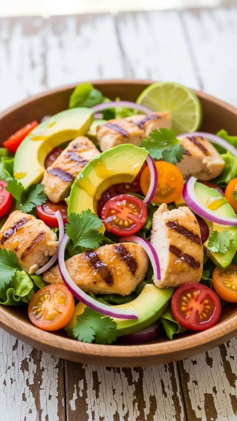 Honey Lime Chicken Avocado Salad 3