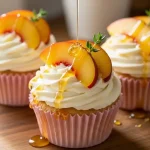 Honey Peach Cream Cheese Cupcakes
