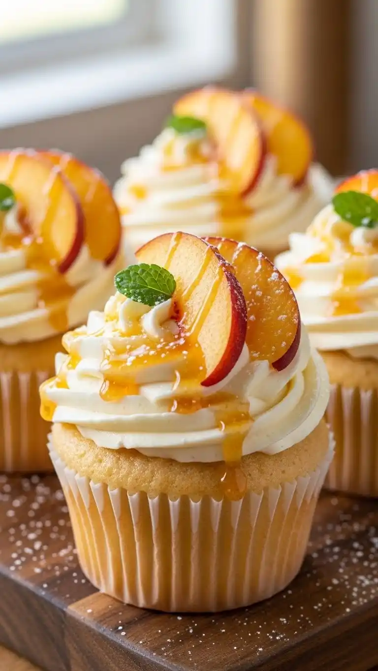 Honey Peach Cream Cheese Cupcakes 3