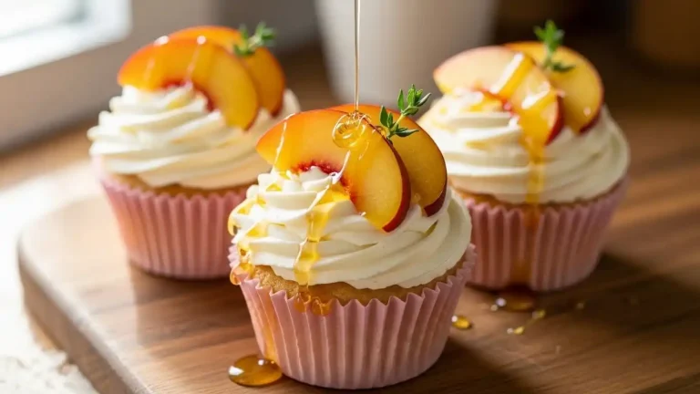 Honey Peach Cream Cheese Cupcakes
