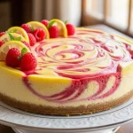 Lemon Raspberry Swirl Cheesecake