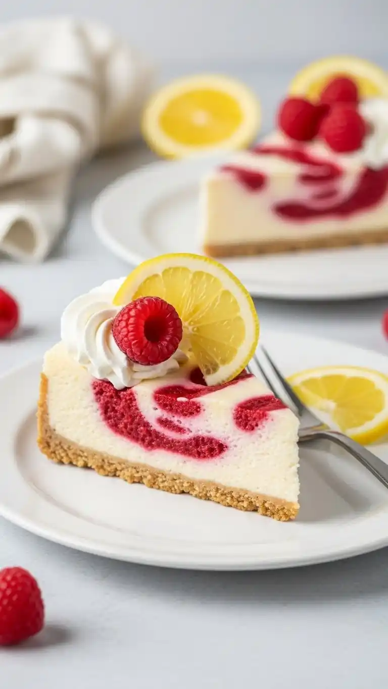 Lemon Raspberry Swirl Cheesecake 3