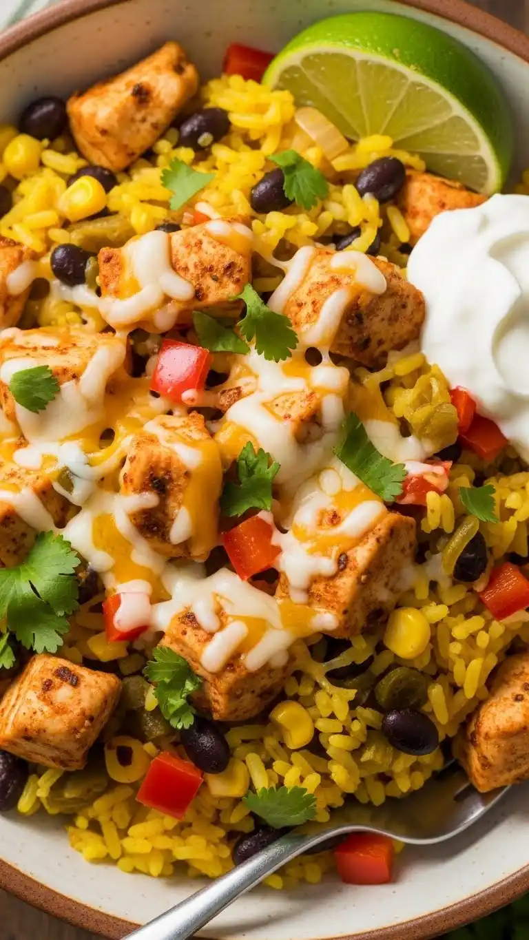 Mexican Chicken and Rice with Cheese 3