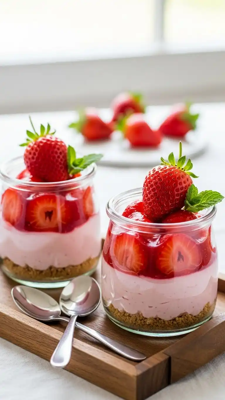 No Bake Strawberry Cheesecake for Two 4 No Bake Strawberry Cheesecake for Two 3
