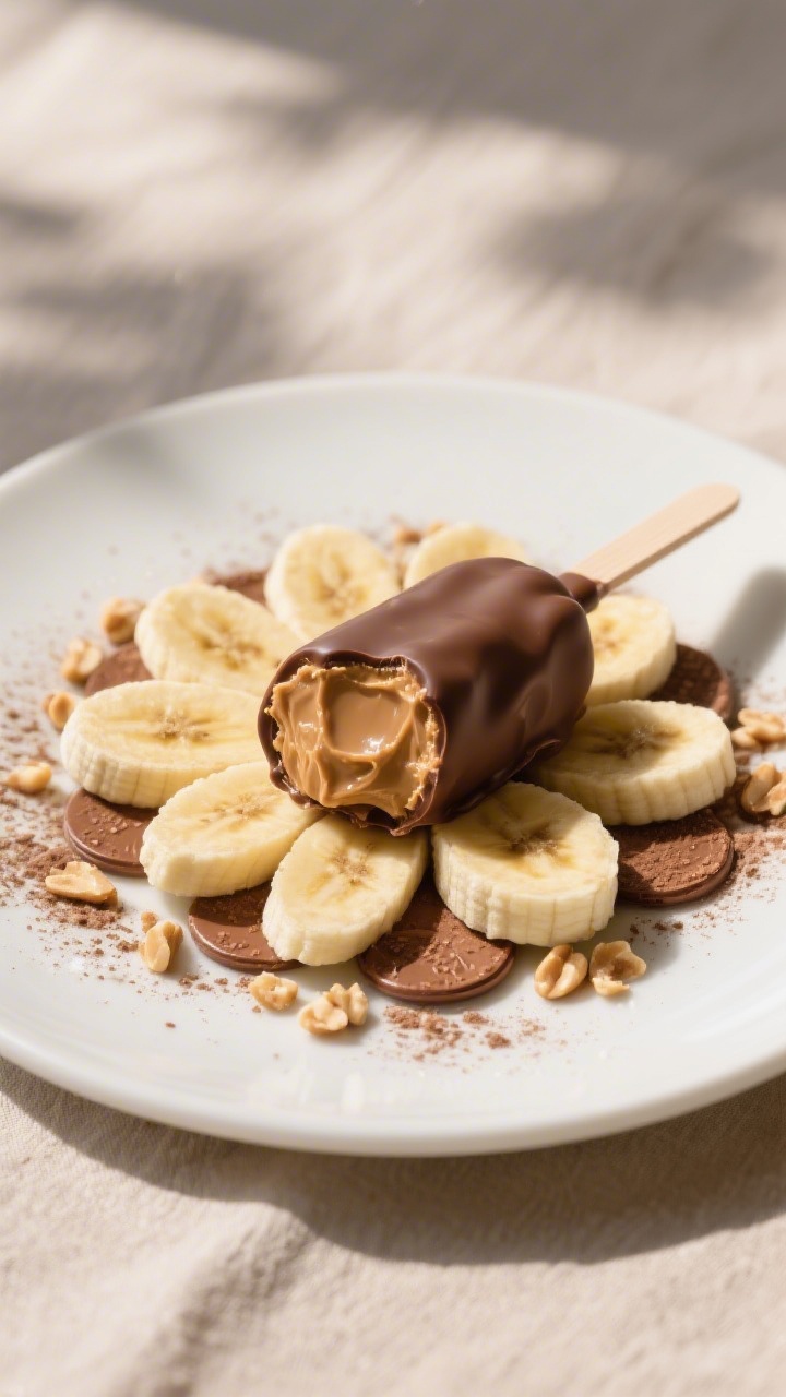 Nutella Peanut Butter Banana Pops – A Fun, No-Bake Treat 4 Final presentation, plated: Restaurant-quality serving of Nutella peanut butter banana pops arranged