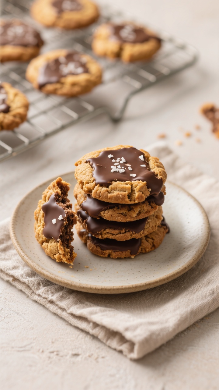 Chocolate Chip Cookie Recipe - Soft, Chewy, and Perfect Every Time 4 Tasty top view final presentation: Overhead shot of a small plate stack of finished cookies with cri