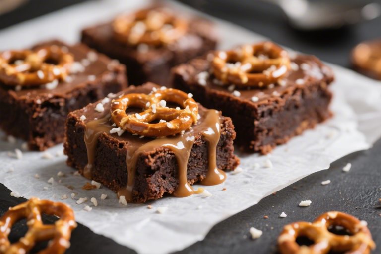 Salted Caramel Pretzel Brownies