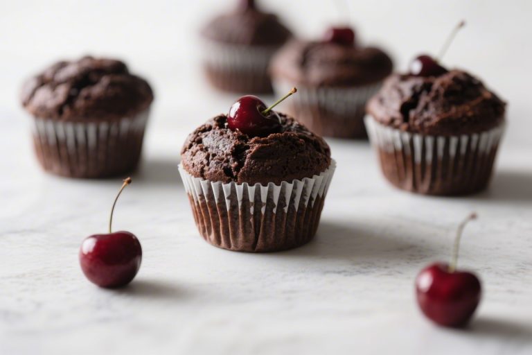 Dark Chocolate Cherry Muffins