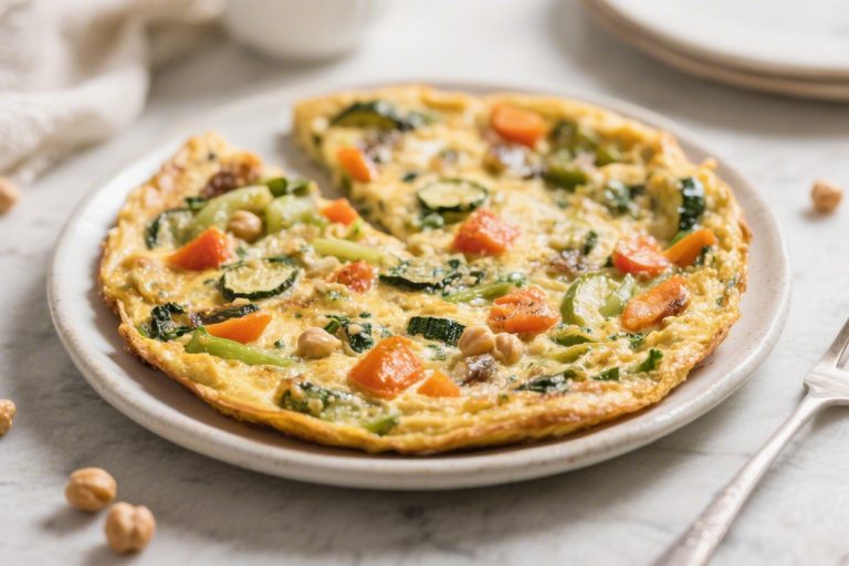 Savory Chickpea Flour Veggie Frittata – A Hearty, Egg-Free Brunch Favorite