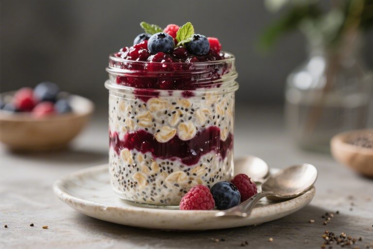 Berry Chia Jam Overnight Oats – A Fresh, Make-Ahead Breakfast