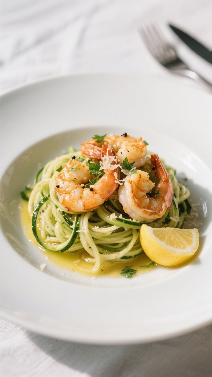 Garlic Butter Shrimp Zoodles - A Fast, Flavor-Packed Weeknight Dinner 4 Final plated dish — Restaurant-quality presentation: Beautifully plated Garlic Butter Shrimp Zoodl