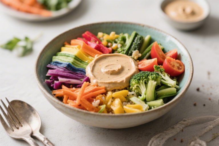 Rainbow Veggie Buddha Bowl With Tahini – A Fresh, Colorful, Satisfying Meal