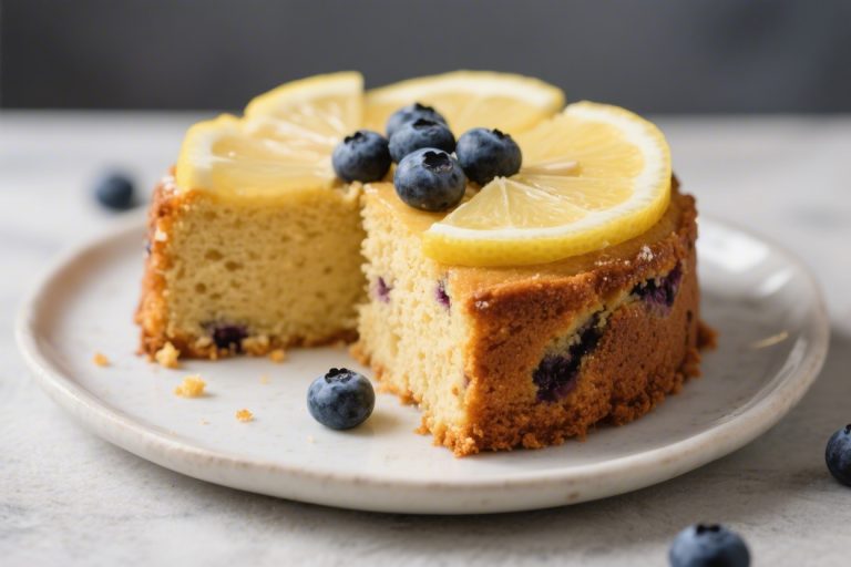 Flourless Lemon Blueberry Cake – Bright, Zesty, and Naturally Gluten-Free