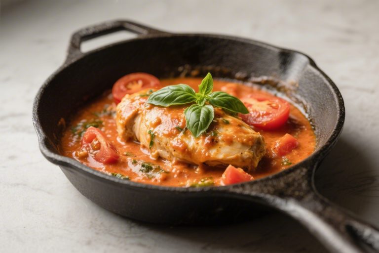 Creamy Tomato Basil Chicken in a Skillet – Weeknight Comfort, Restaurant Flavor