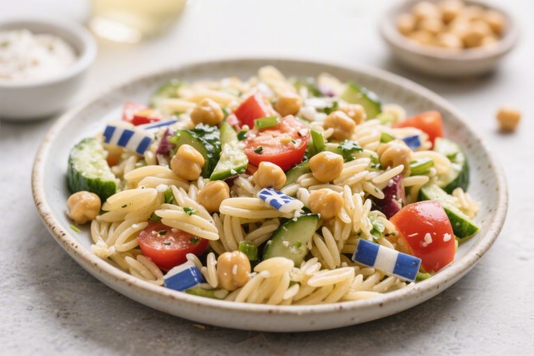 Greek‑Style Orzo‑Free Pasta Salad (Use Chickpea Pasta) – Bright, Fresh, and Satisfying