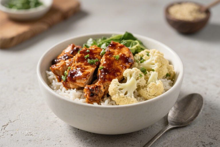 BBQ Chicken Cauliflower‑Rice Bowl – Simple, Smoky, and Satisfying