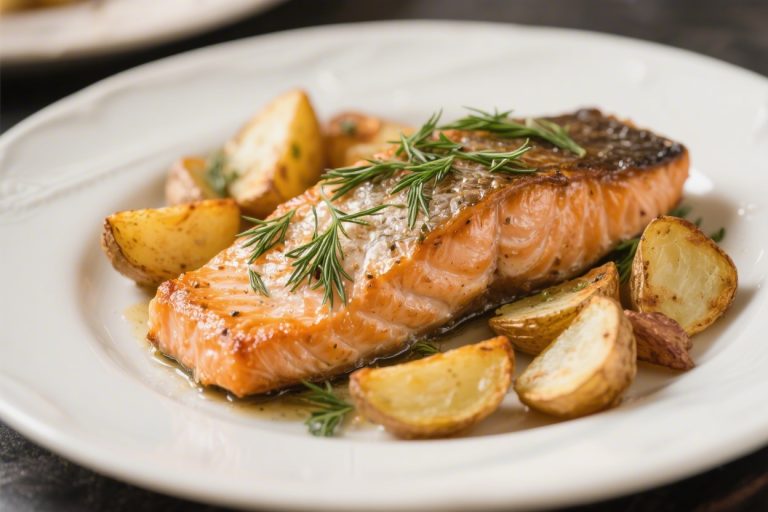 Baked Salmon With Dill and Roasted Potatoes – A Bright, Weeknight-Friendly Favorite